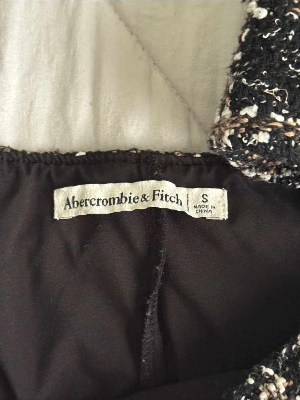 Abercrombie & Fitch Black and White Tweed Mini Skirt